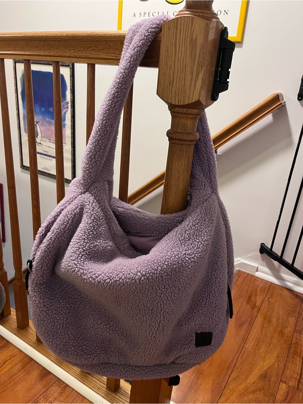 FP Movement Plush Sherpa Hobo Bag in Lavender